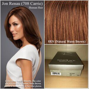 Jon Renau Carrie Smartlace Lace Front Human Hair-8RN (Natural Warm Brown)